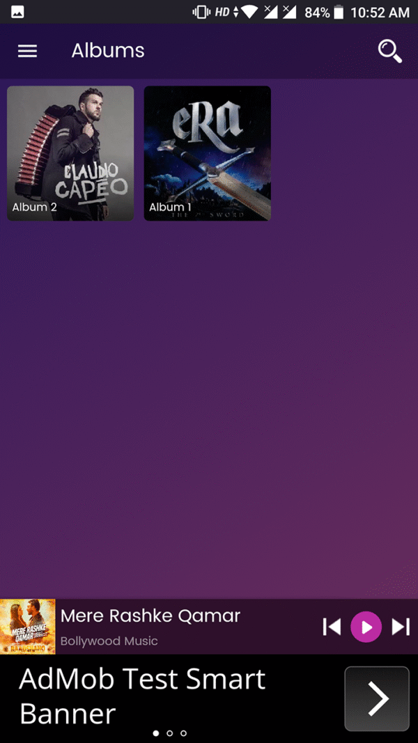 android online mp3 with material design