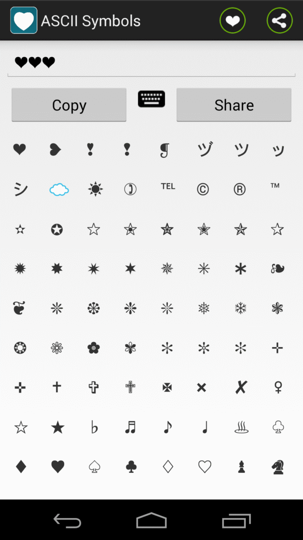 ascii text symbols top android app