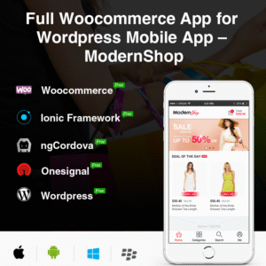 full mobile woocommerce app for woocommerce store modernshop