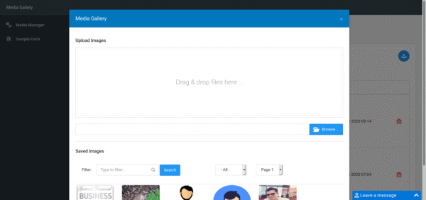 media manager for codeigniter